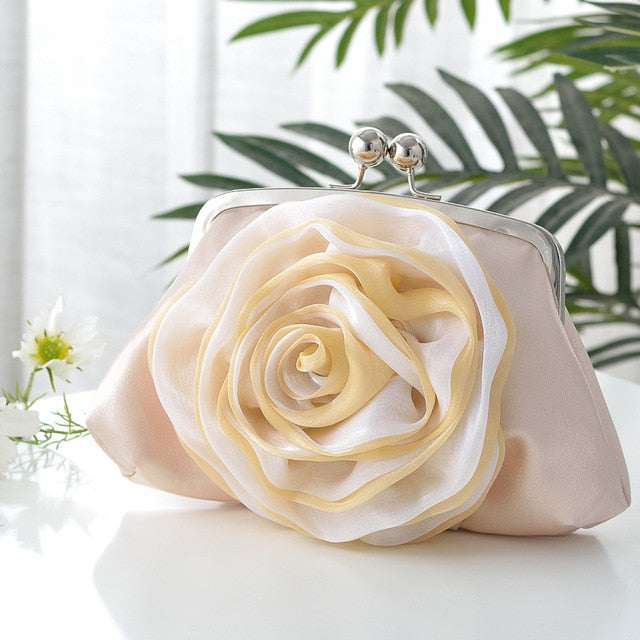 Women's Evening Handbags Floral Clutch Purses for Women Fancy Wedding  Handbag Party Bridal Clutch Shoulder Bag
