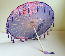 Load image into Gallery viewer, Feathers Flower and Tassel Decorative Bridal Shower Parasol-Umbrella 
