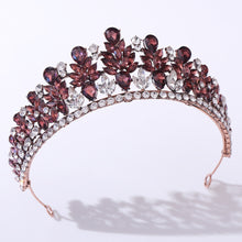 Load image into Gallery viewer, Baroque Vintage Crystal Leaf Design Tiara- Crown- Bride or Quinceañera Hair Accessory
