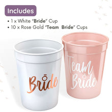 Load image into Gallery viewer, Team Bride Pink-White Plastic Drinking Party Cups for Bridal Shower-Bachelorette Party

