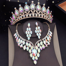 Load image into Gallery viewer, Fit for a Queen Jewelry Set -  Tiara - Choker Necklace-Earrings - Brides- Quinceañeras
