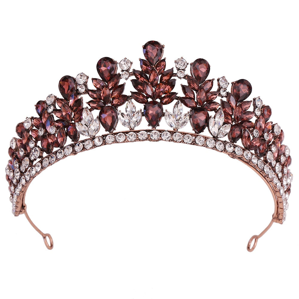Baroque Vintage Crystal Leaf Design Tiara- Crown- Bride or Quinceañera Hair Accessory