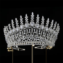 Load image into Gallery viewer, High-end Large Crown-Hair Ornament Bridal-Headwear-Baroque Cubic Zirconia Tiara
