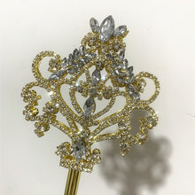 Load image into Gallery viewer, Leaves and Sparkels Scepter for Princess or Queen - Gold or Silver - Mis Quince Prop
