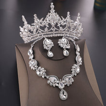 Load image into Gallery viewer, Sparkle Time Rhinestone Bridal Tiara and Jewelry Set-Crown-Earrings-Necklace
