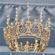 Load image into Gallery viewer, Vintage Romantic Peaks Full Round Crown for Beauty Queens - Brides - Quinceaneras
