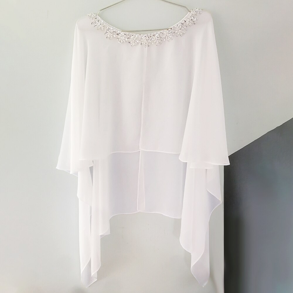 A Touch of Shimmer Chiffon Shawl Evening Cover up- Bridal Shawl-Cape