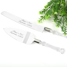 Load image into Gallery viewer, Acrylic-Personalized Wedding Cake Server Set
