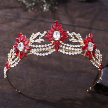 Load image into Gallery viewer, New Style Floral Medallions Tiara Inlaid with Zircon Crystal for Bride or Quinceanera
