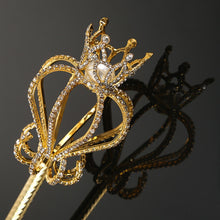Load image into Gallery viewer, Empire Gold Color Scepter with Simulated Peal Insert and Rhinestone Trimming-Princess Accessory 
