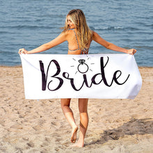 Load image into Gallery viewer, Bride Beach Towel - Bride Squad- Bachelorette Party Gift - Bridesmaid Gift
