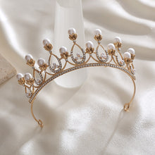 Load image into Gallery viewer, Children Rhinestone and Simulated Pearl Baroque Tiara-Crown for Little Girl
