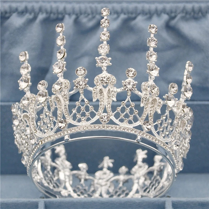 Vintage Romantic Peaks Full Round Crown for Beauty Queens - Brides - Quinceaneras