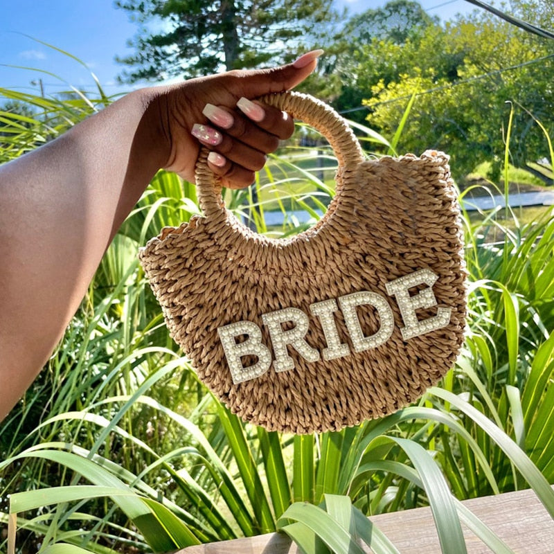 Bride-Wifey-Mrs- Rustic-Boho Beach Bags-Gift for Bridal Shower-Bachelorette Party