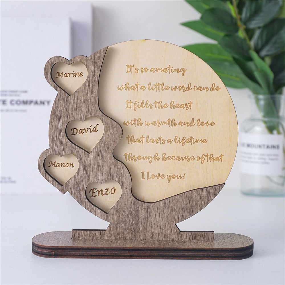 Engraved wood family tree sign, gifts for family, personalized wooden, custom gift selling for mom and families, perfect anniversary wedding gifts.