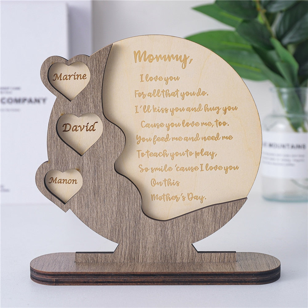 Engraved Home Decor Personalized Wooden Family Tree Plaque - Custom ...