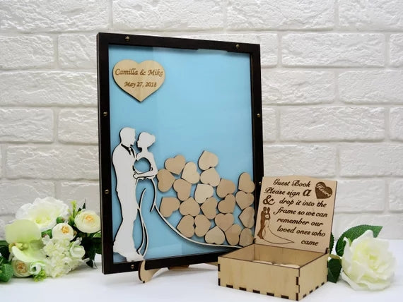 Bride and Groom Wedding Wish Drop Frame-Guest Book Alternative