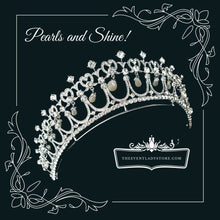 Load image into Gallery viewer, pearls and crystal tiara
