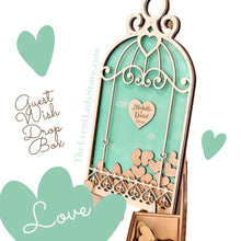 Load image into Gallery viewer, Birdcage Love Bird Theme Wedding Wish Drop Box - A Guest Book Alternative
