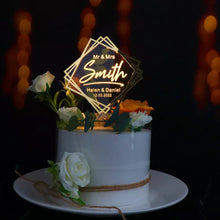 Load image into Gallery viewer, Mr and Mrs Cake Topper - Personalized and Modern LED decor - Wedding Day
