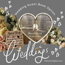 Load image into Gallery viewer, Acrylic Wedding Guestbook Alternative Wish Drop Heart with Love Birds
