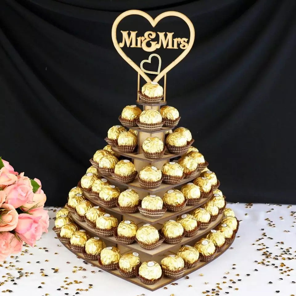 Mr and Mrs Heart Theme Wedding Chocolate Display Stand
