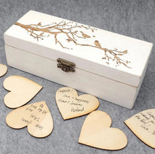 Load image into Gallery viewer, Personalized Wedding Box Keepsake Sign In Alternative Wish Drop Box with Hearts
