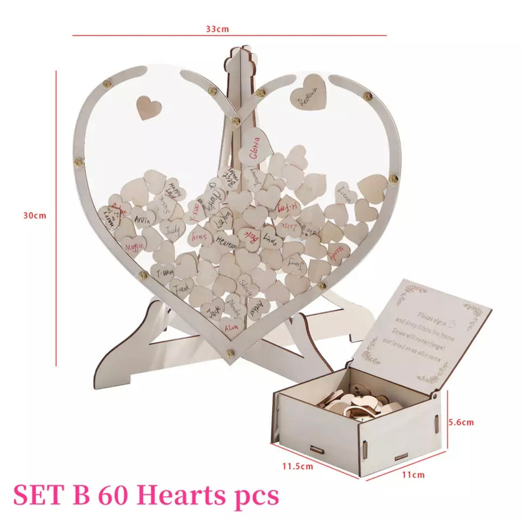 Blank Wedding Guest Wish Drop Heart