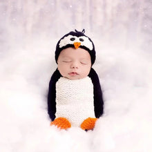 Load image into Gallery viewer, Cute Penguin Style Newborn Knitted Baby Outfit - Halloween Cuteness Photography Prop
