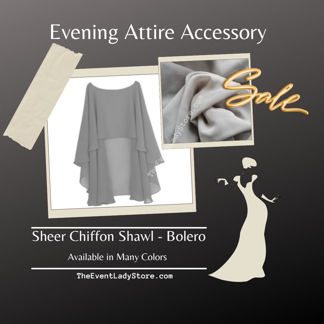 Ladies Wedding Shawls-Wraps-Sheer Chiffon Evening Cover Ups – The Event  Lady Store