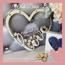 Load image into Gallery viewer, Personalized Love Heart Wish Drop Box Wedding Guest Book Alternative
