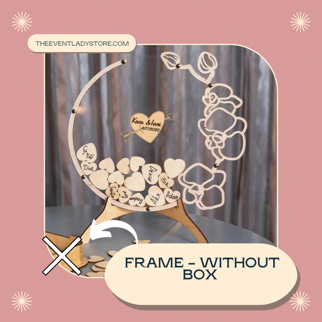 Personalized Wedding Flower Motif Guest Book Alternative-Acrylic Round Wish Drop Box
