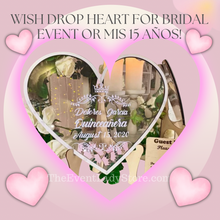 Load image into Gallery viewer, Acrylic Wedding or Quinceanera Crown Wish Drop Heart Frame - Guest Book Alternative
