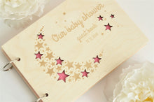 Load image into Gallery viewer, Personalized Star Theme Wood Cover Guest Book for Any Occasion
