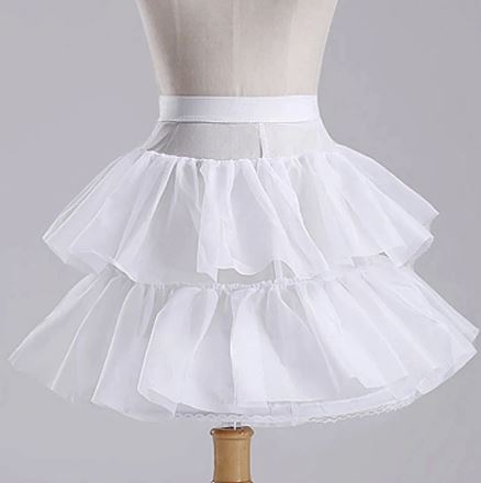White Short Children's Petticoat Skirt- Flower Girl Tulle Skirt for Puff