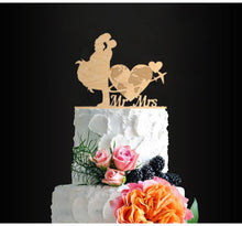 Load image into Gallery viewer, Wooden Travel Theme Bride and Groom Cake Toppers - Assorted Bridal Wood Cake Tops
