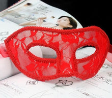Load image into Gallery viewer, Black-Red-White- Elegant Lace Face Party Mask-Halloween-Party- Venetian-Theme Wedding
