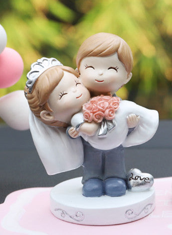 Cute Style Bride and Groom Wedding Cake Topper Figurines