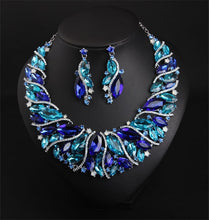 Load image into Gallery viewer, Vintage Retro Statement Crystal Jewelry Set-Necklace and Earrings
