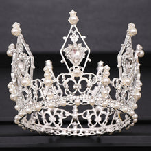Load image into Gallery viewer, Round Baroque-Fit for a Queen Rhinestone Crystal Bridal Crown-QuinceTiara
