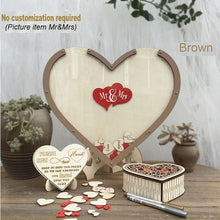 Load image into Gallery viewer, Unique Bridal Decoration Rustic Heart Guest Book Option - Wedding Wishes Frame with Heart Box
