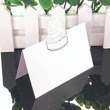 Load image into Gallery viewer, 50pcs White Lace Name Place Cards Wedding Decoration Table Decor Table Name Message Greeting Card Baby Shower Party Supplies
