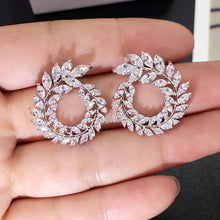 Load image into Gallery viewer, Rhinestone Statement Earrings Geometric Big Round Stud Earrings For Women-Crystal Luxury Wedding Gift
