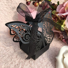 Load image into Gallery viewer, Butterfly Laser Cut Butterfly Favors Boxes- Gifts Candy Boxes With Ribbon for Your Party
