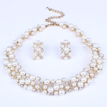 Fashion Simulated Pearl and Crystal Jewelry Sets for Brides or Any Occasion
