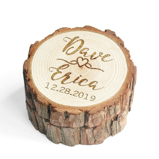 Personalized Rustic Ring Box, Custom Engraving Ring Box  Bridal Gift Wedding Decor