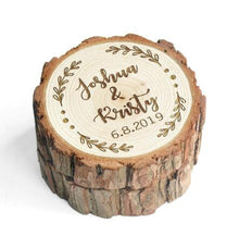 Load image into Gallery viewer, Personalized Rustic Ring Box, Custom Engraving Ring Box  Bridal Gift Wedding Decor
