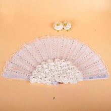 Load image into Gallery viewer, Beautiful Fancy and Elegant Feather and Lace Bridal Fans
