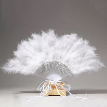 Load image into Gallery viewer, Beautiful Fancy and Elegant Feather and Lace Bridal Fans
