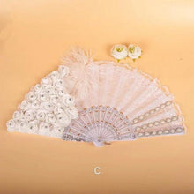 Load image into Gallery viewer, Beautiful Fancy and Elegant Feather and Lace Bridal Fans
